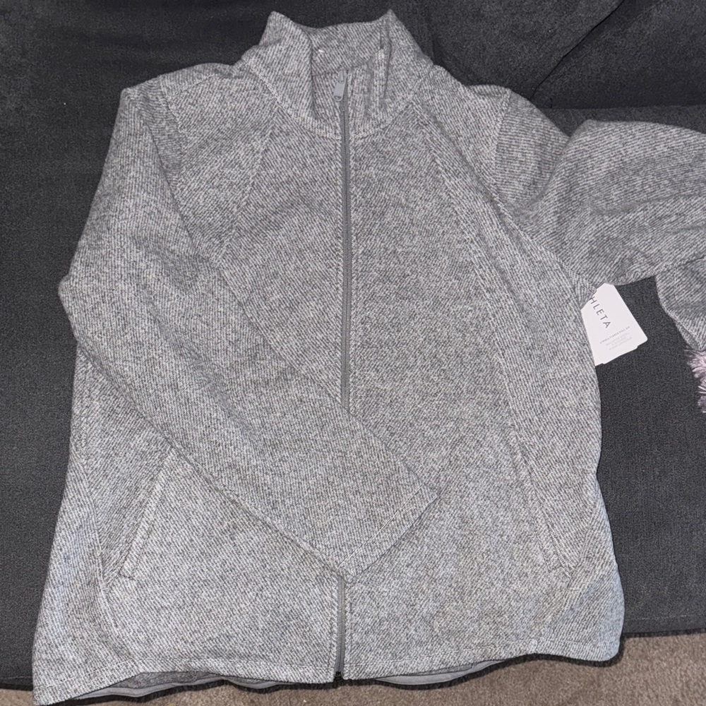 Athleta Heather Gray Zip-Up Jacket